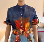 Gorgeous vintage-style blouse (size S), Maat 38/40 (M), Blauw, ?, Ophalen of Verzenden