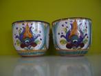 2 knappe vintage bloempotten / cache-pots Italy design, Gebruikt, Rond, Binnen, Ophalen of Verzenden