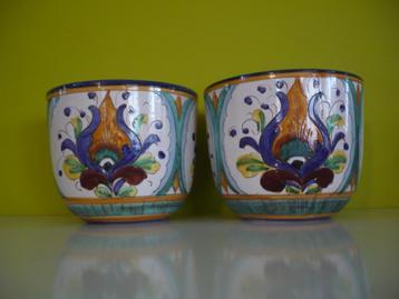 2 knappe vintage bloempotten / cache-pots Italy design beschikbaar voor biedingen