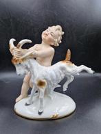 Porseleinen beeldje Putti met geit Gräfenthal, Ophalen of Verzenden