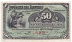 Paraguay, 50 Centavos, 1907, XF, Postzegels en Munten, Los biljet, Zuid-Amerika, Verzenden