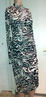 Midi Jurk zwart wit marmer motief H&M XS of 34, Verzenden, Wit, Nieuw, Maat 34 (XS) of kleiner