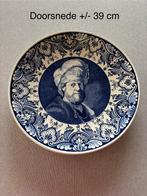 Delfts blauw bord ‘De man met de tulband 1635 n. Rembrandt’, Antiek en Kunst, Ophalen