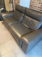 Zetel echt leder, Huis en Inrichting, Zetels | Zetels, Ophalen, Gebruikt, Driepersoons, Leer