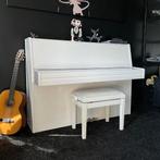 Samick SU-108P witte piano + witte kruk, Gebruikt, Piano, Hoogglans, Wit