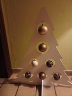 Kerstboom in hout met kerstballen, Huis en Inrichting, Ophalen, Zo goed als nieuw