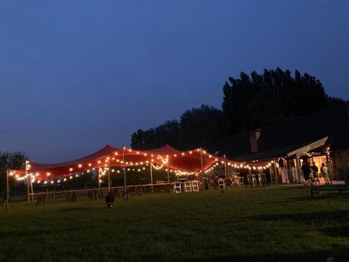 Rode Stretchtent 10x15m, Tuin en Terras, Partytenten, Gebruikt, Overige typen, 2 meter of meer, 8 meter of meer, 6 meter of meer