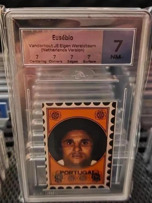Geen Panini+geen PSA+Vanderhout+Eusébio+Portugal+Benfica, Verzamelen, Sportartikelen en Voetbal, Zo goed als nieuw, Spelerskaart