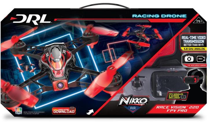 Nikko Air Elite Pro 220 met FPV headset 5.8GHz, Hobby en Vrije tijd, Modelbouw | Radiografisch | Helikopters en Quadcopters, Nieuw