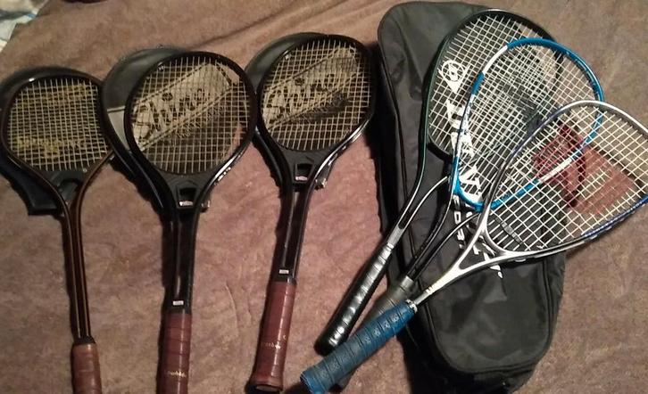 squash racket diverse, Sport en Fitness, Squash, Racket, Met hoes, Ophalen of Verzenden