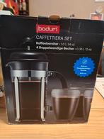 Bodum caffettiera - koffie bereider + 4 dubbelwandige bekers, Elektronische apparatuur, Minder dan 1 liter, Ophalen of Verzenden
