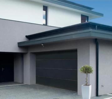 sectionale garagepoort automatisch in kit GRIJS H. 200 cm B  beschikbaar voor biedingen