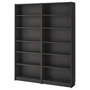 2X IKEA BILLY boekenkast, zwart eikenpatroon ,  80x28x202 cm beschikbaar voor biedingen