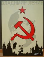 Schilderij LENIN Acrylverf op linnen 80x60x4cm, Antiek en Kunst, Ophalen