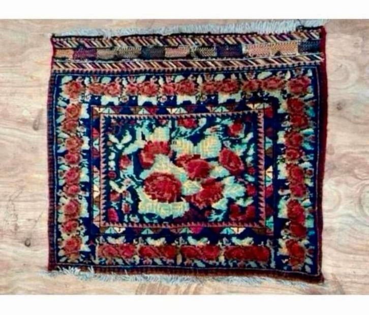 Handgemaakt antieke Oosters 1900 kleed kleedje 65x71 tapijt, Antiek en Kunst, Antiek | Tapijten, Tafelkleden en Textiel, Ophalen of Verzenden