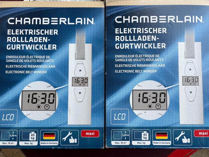 2 Chamberlain elektrische bandopwinders, nieuw, Doe-het-zelf en Bouw, Rolluiken, Nieuw, Elektrische bediening, Ophalen of Verzenden