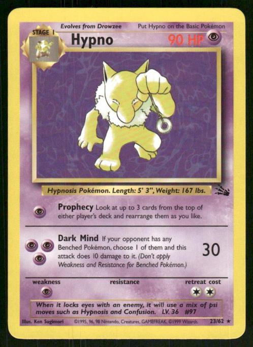 Hypno 23/62 - Fossil, Hobby en Vrije tijd, Verzamelkaartspellen | Pokémon, Gebruikt, Verzenden