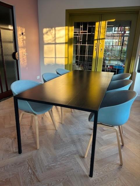 Arco Slim eettafel zwart 210x90 cm, Huis en Inrichting, Tafels | Eettafels, Gebruikt, 50 tot 100 cm, 200 cm of meer, Vijf personen of meer