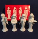 Kerst - 4 porseleinen engelen met muziekinstrumenten, Diversen, Kerst, Ophalen of Verzenden, Zo goed als nieuw