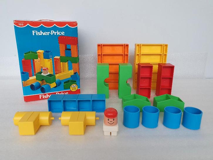 Fisher-Price 193: Blocks N' More bouwset (1983), Kinderen en Baby's, Speelgoed | Fisher-Price, Gebruikt, Speelset, Ophalen of Verzenden