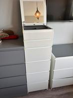 Armoire à bijoux blanche Malm avec miroir 40x123cm, Enlèvement ou Envoi, 5 tiroirs ou plus, Comme neuf, 100 à 150 cm