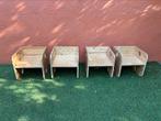 4 stevige houten handgemaakte kinderstoelen, Ophalen, Bruin, Zo goed als nieuw, Ecologisch
