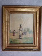 Napoleontische soldaat speelt vuur gesigneerd Conte 1882, Antiek en Kunst, Ophalen of Verzenden