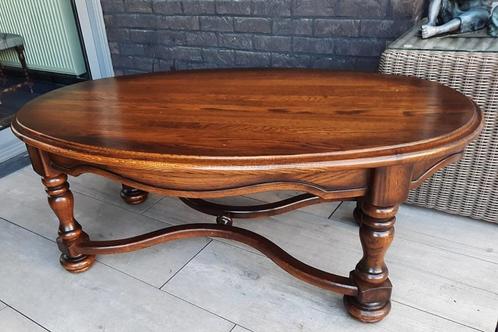 SALONTAFEL EIK OVAAL  130 L X 75 BR X 50 H, Huis en Inrichting, Tafels | Salontafels, Zo goed als nieuw, Minder dan 50 cm, 50 tot 100 cm