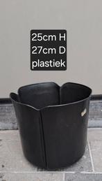Zwarte grote kunststof bloempot, Tuin en Terras, Ophalen, Gebruikt, Kunststof, Minder dan 40 cm