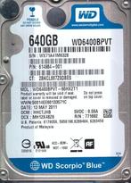 Scorpio Blue WD SATA 3 Gb/s 640GB, Western Digitale, Gebruikt, Ophalen of Verzenden, HDD