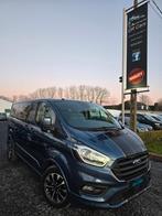 FORD CUSTOM SPORT- L2/DUBBELE CABINE 5PL/NAVI-CAMERA-LED-PDC, Auto's, Monovolume, 4 cilinders, Blauw, USB