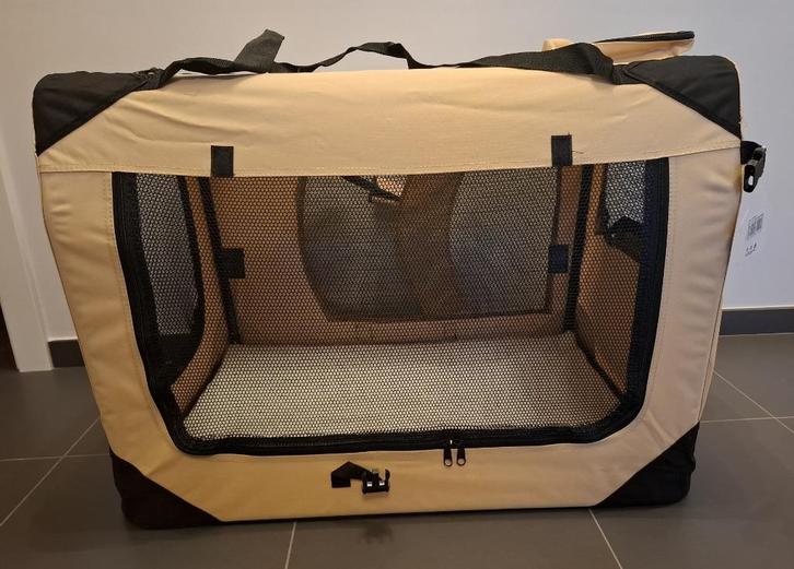 Topmast nylon hondenbench opvouwbaar beige + hondenmat, Dieren en Toebehoren, Hondenbenches, Nieuw, Ophalen of Verzenden