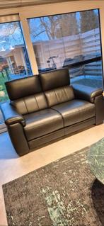 Chateau d'ax Leder zwart salon met 2 relax in masterleer, Huis en Inrichting, Fauteuils, Ophalen, Leer