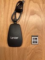 Lexar CFexpress 128GB + kaartlezer, Informatique & Logiciels, Lecteurs de carte mémoire, Comme neuf, Enlèvement ou Envoi