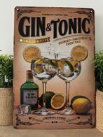 Metalen reclamebord Gin & Tonic, Ophalen of Verzenden, Nieuw, Reclamebord
