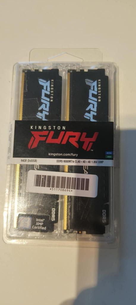 Kingston FURY 64GB DDR5-6000 (2x32 kit), Informatique & Logiciels, Mémoire RAM, Comme neuf, Desktop, 64 GB, DDR5, Enlèvement