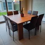 Table carrée avec 8 chaises, Maison & Meubles, Enlèvement, Comme neuf
