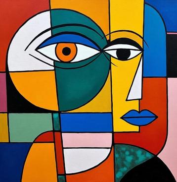Peinture sur toile - un oeil ça trompe - 60 x 50 cm beschikbaar voor biedingen