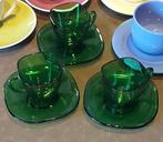 3 mini tasjes in groen glas, Huis en Inrichting, Gebruikt, Ophalen of Verzenden, Glas, Overige stijlen