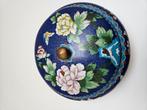Vintage cloisonné pot met deksel – handbeschilderd, Antiek en Kunst, Verzenden