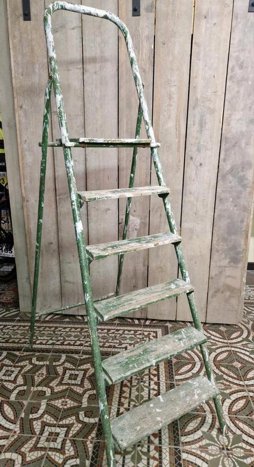 Vintage schildersladder, Doe-het-zelf en Bouw, Ladders en Trappen, Zo goed als nieuw, Ophalen