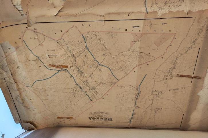 oude Popp-kaart Vossem, 19eeuw, Antiek en Kunst, Curiosa en Brocante, Ophalen