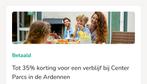 35% korting centerparcs Les Ardennes, Drie personen of meer, Arrangement, Kortingskaart