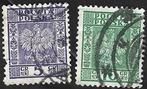 2 Postzegels Polen 1928 Wapenschild (Adelaar), Ophalen of Verzenden, Polen, Gestempeld
