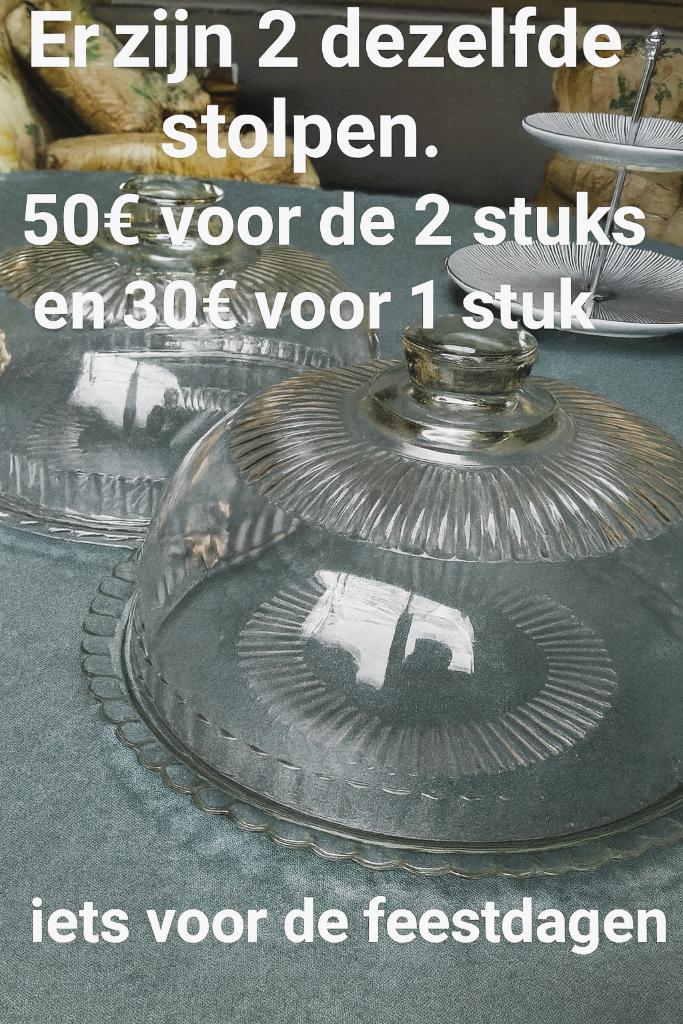 Feestelijk aanbod – Vintage glazen stolpen!, Antiek en Kunst, Antiek | Schalen, Ophalen of Verzenden