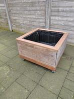 Grote houten bloembak op wieltjes, Tuin en Terras, Ophalen