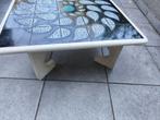 prachtige vintage tafel van keramiek en hout uit de jaren 70, Ophalen, Gebruikt