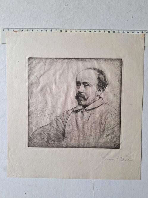 Ets van Charles Mertens De schilder Theodoor Verstraete, Antiek en Kunst, Kunst | Etsen en Gravures, Ophalen of Verzenden