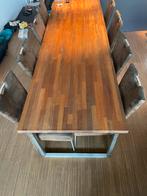 Stoelen bruin 8 stuks (zonder tafel), Huis en Inrichting, Ophalen, Metaal, Bruin, Livingstoel
