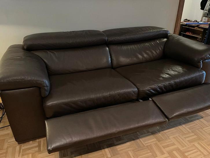 divan cuir (pleine fleur) 3 places électrique, Maison & Meubles, Canapés | Salons, Cuir, Enlèvement